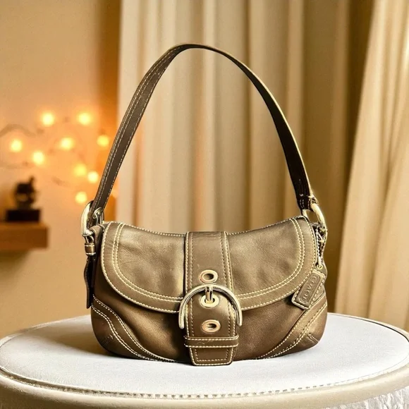 Coach Soho Flap Bag Dark Brown w/ COA & Dust Bag (A617) - Picture 1 of 16